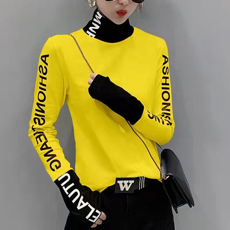 Winter Clothing Offer - Vêtements chaud T-shirt haut jaune pour