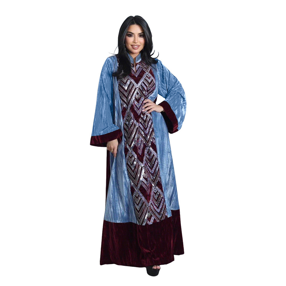 Winter Clothing Dubai - Xqy500461 Robe longue musulmane en velours