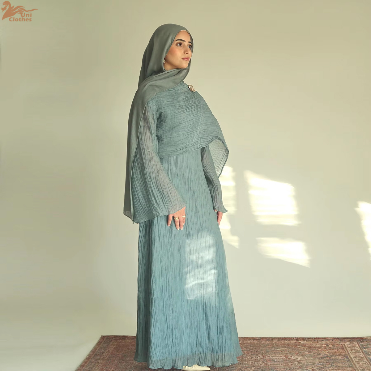 Winter Clothing Dubai - 2025 nouveau tissu plissé élégant châle