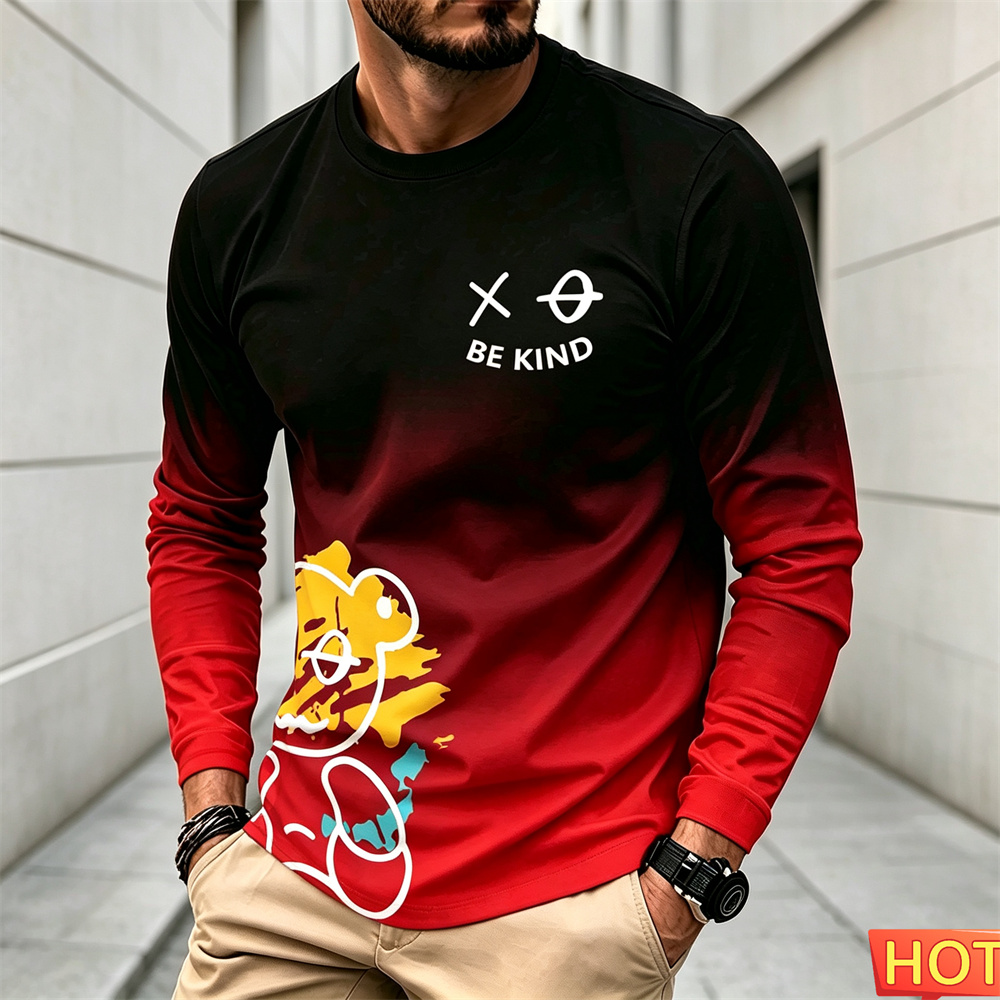 Winter Clothing Patterns - T-shirt à manches longues pour hommes,
