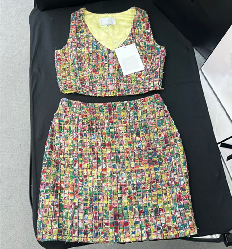Winter Clothing Women'S - Ensemble jupe et débardeur tricoté coloré