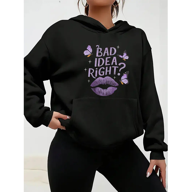 Winter Clothing Ideas - Slogan de sweats à capuche noirs