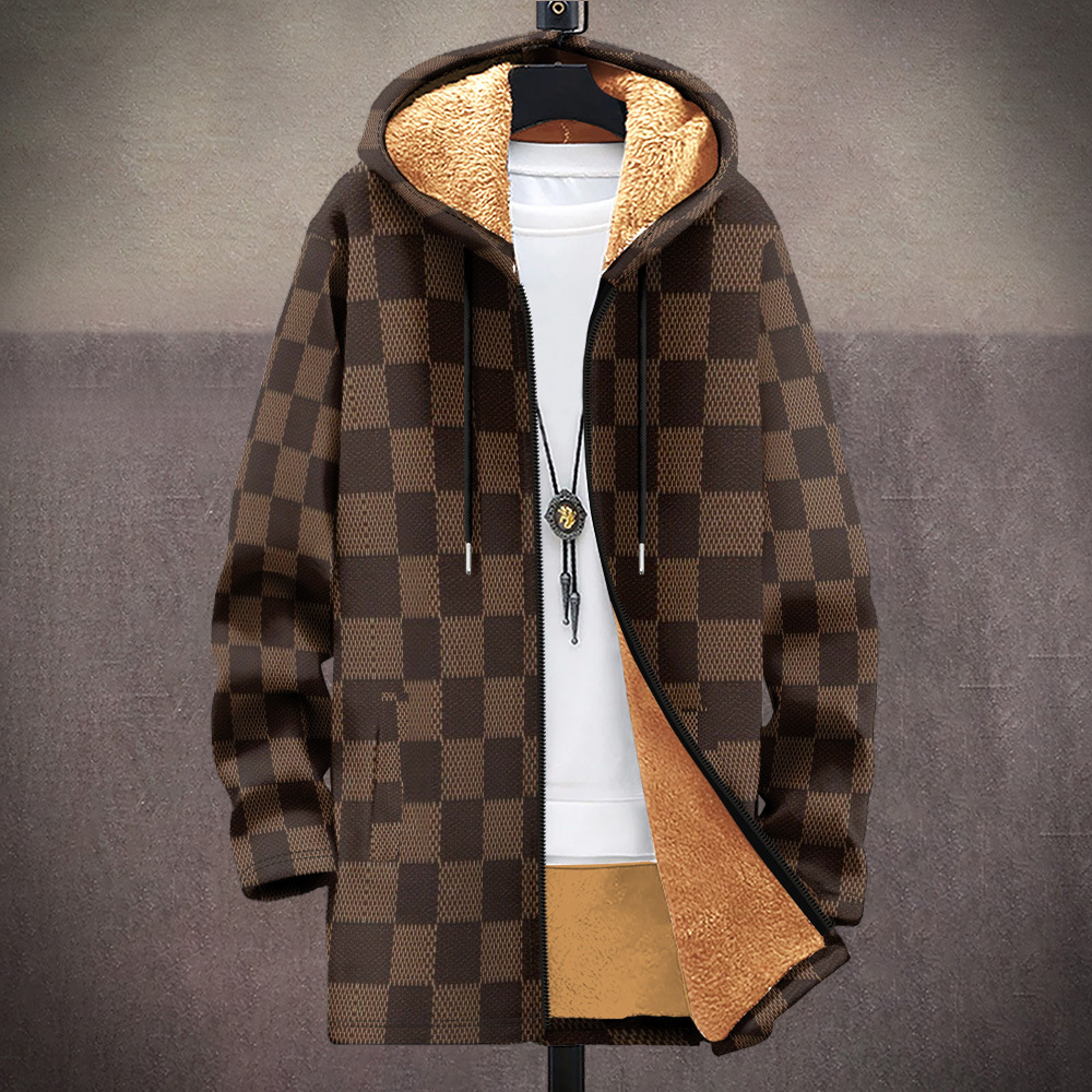 Winter Clothing Patterns - CombinGrid LatejPattern Cardigans pour hommes, Streetwear