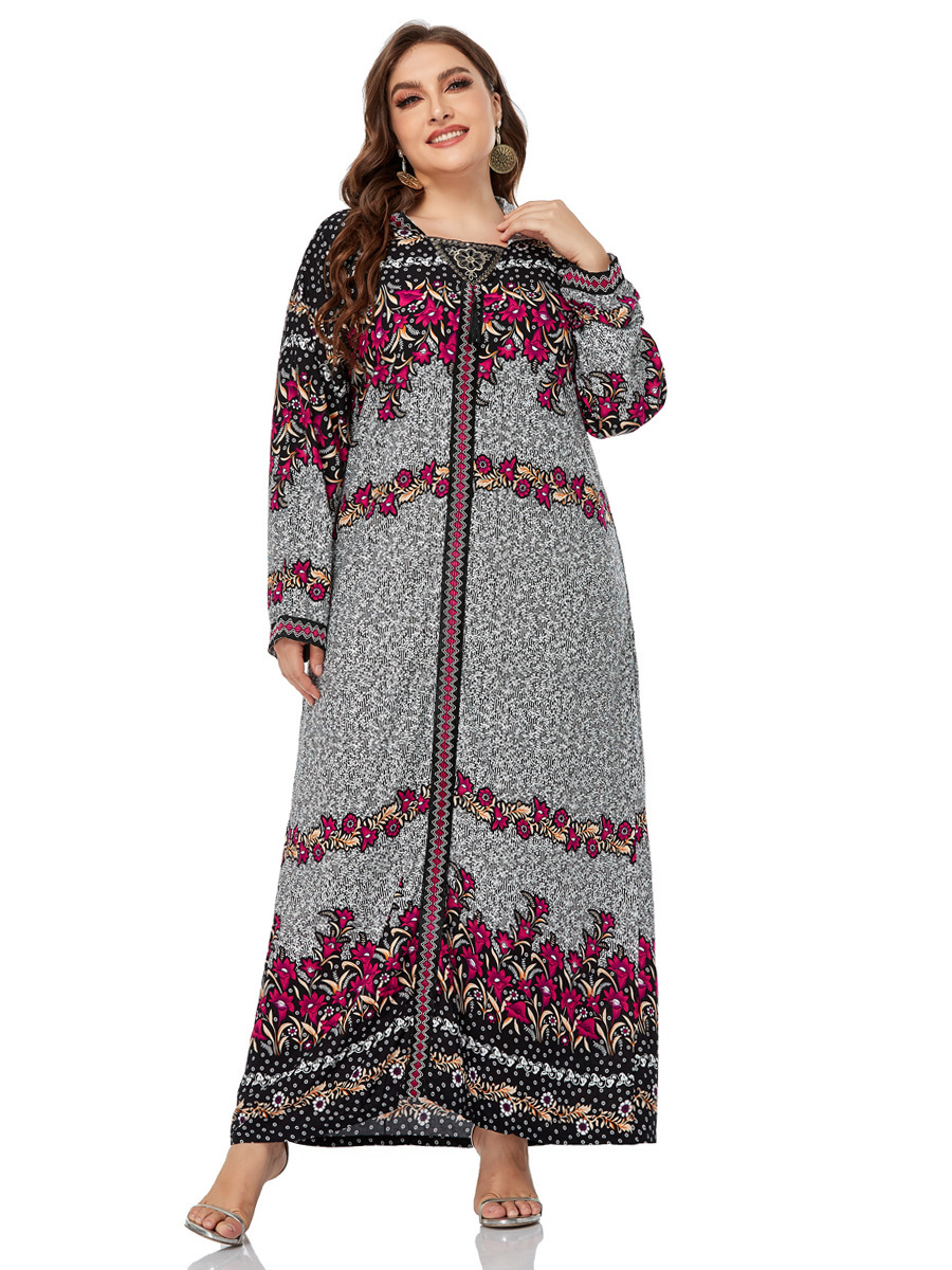 Winter Clothing Dubai - A18219 # Robe longue élégante brodée