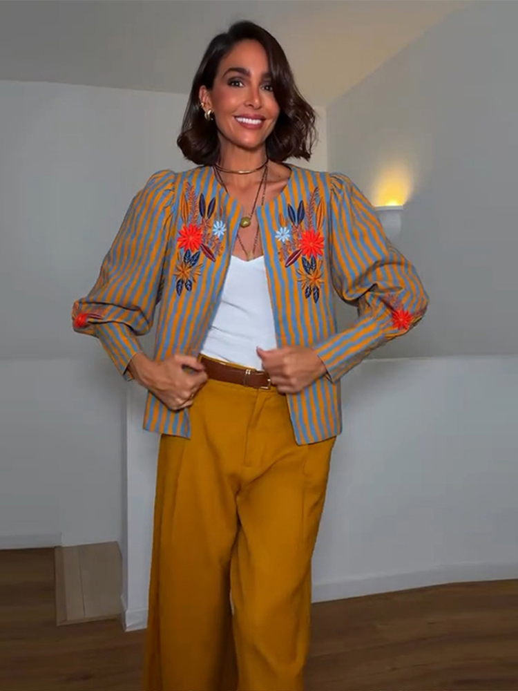 Winter Clothing Women'S - Nouvelle Veste Décontractée à Rayures et