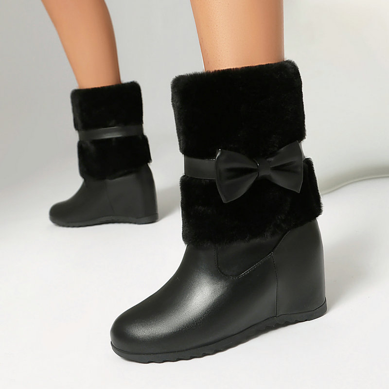 Bottes d'hiver noires et blanc - Snow Boot Fur Lined avis et prix