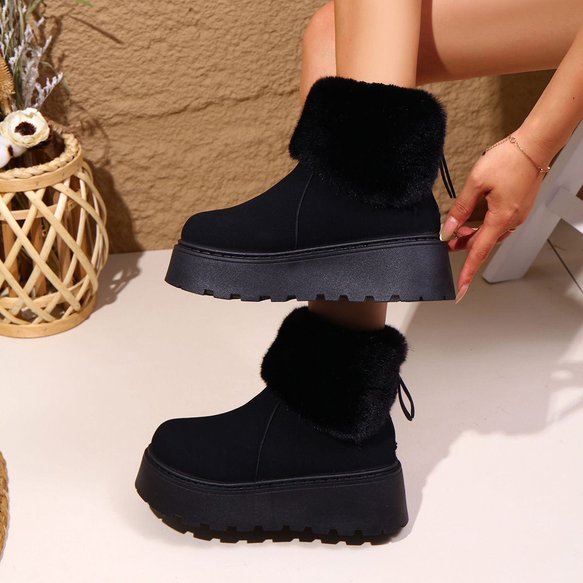 Bottes courtes chaudes à semel - Snow Boot Fur Lined avis et prix