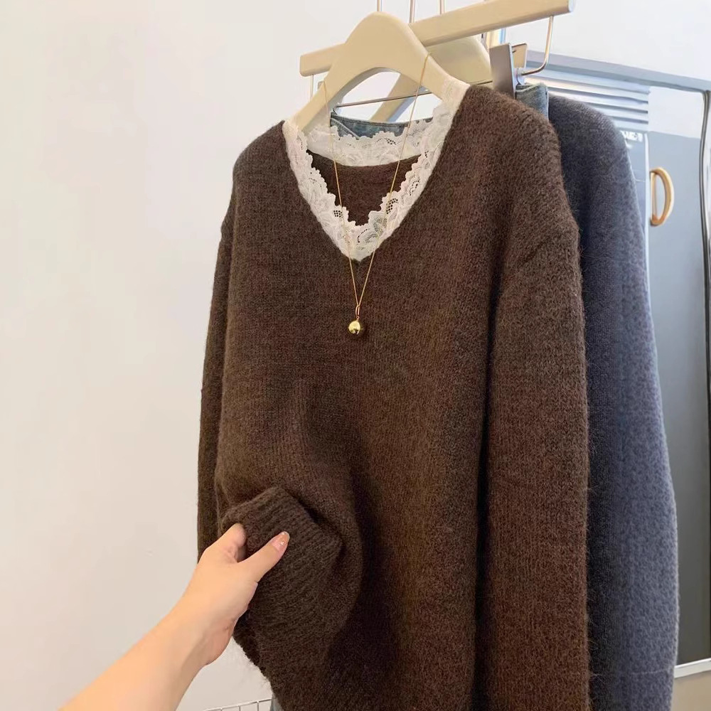 Pull en tricot à dentelle cont - Winter Clothing Colors 2026 avis et prix
