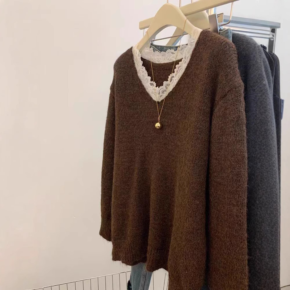 Pull en tricot à dentelle cont - Winter Clothing Colors 2026 avis et prix